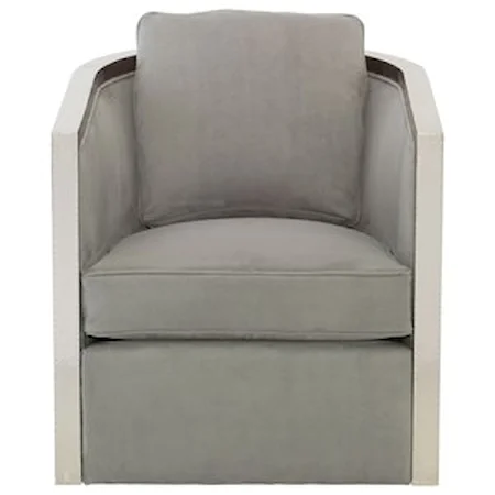 Contemporary Swivel Chair with German Silver Frame